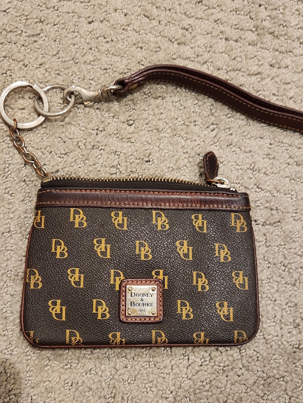 Dooney & Bourke Brown Signature Wristlet